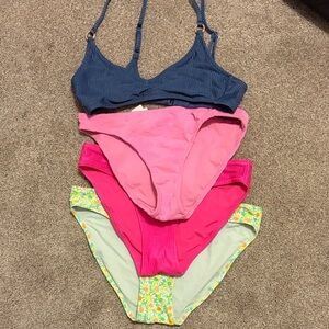 Aerie Bikini Bottoms & Top Set (3 bottoms; one top)